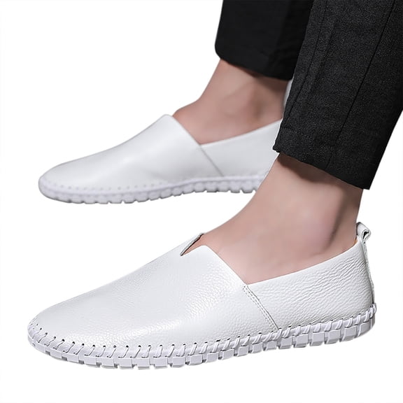 HaoXianJian Men's Leather Casual Slip on Loafers Breathable Driving Shoes Fashion Slipper Boats Dress Driving Classic Oxfords Men Work Office Business Formal Shoes Comfortable Dress Leathers Shoes