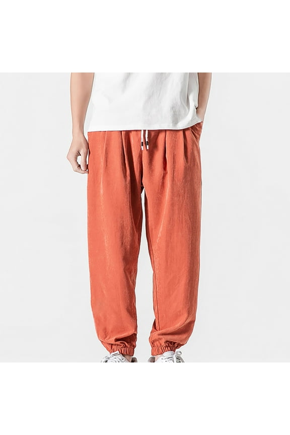 Men's Loose Workout Sweatpants with Pockets Casual Cargo Pants Drawstring Elastic Waist Baggy Tapered Pants Plus Size 3X 4X 5X