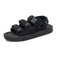 thumbnail image 1 of HaoXianJian Men's Sandals Cut Out Sandals for Men 2025 Casual Beach Slipper Open Toe Strap Buckle Sole Solid Color No-slip Summer Beach Water Shoes Outdoor Hiking Sandals, 1 of 1