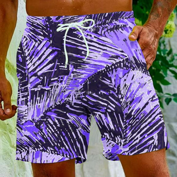 HaoXianJian Men's Shorts Hawaiian Summer Beach Short Casual Lightweight Swim Trunks Drawstring Quickly Dry Holiday Tropical Shorts with Pockets 3X 4X 5X