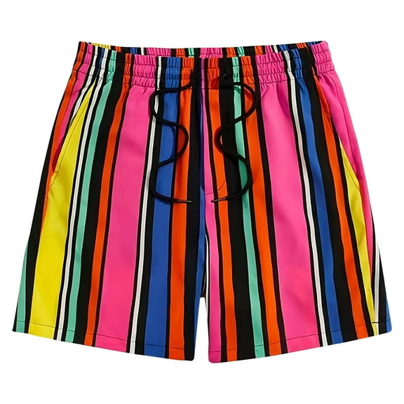 HaoXianJian Men's Shorts Hawaiian Summer Beach Short Casual Lightweight Swim Trunks Drawstring Quickly Dry Holiday Tropical Shorts with Pockets 3X 4X 5X