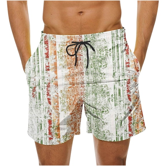 HaoXianJian Men's Shorts Hawaiian Summer Beach Short Casual Lightweight Swim Trunks Drawstring Quickly Dry Holiday Tropical Shorts with Pockets 3X 4X 5X
