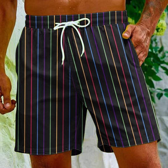 HaoXianJian Men's Shorts Hawaiian Summer Beach Short Multicoloured Printing Casual Lightweight Swim Trunks Drawstring Quickly Dry Holiday Tropical Shorts with Pockets 3X 4X 5X