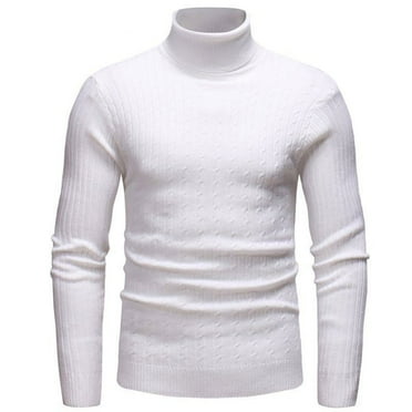 HaoXianJian Men's Slim Fitted Turtleneck Sweater Casual Knitted Ribbed Pullover Solid Color Sweaters Men's Long Sleeve Classic Soft Pullover Sweater