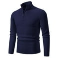 thumbnail image 1 of HaoXianJian Men's Stand up Collar Quarter Zip Turtleneck Men's Casual Long Sleeve Solid Color Shirts Slim Fitted Pullover Sweater, 1 of 7