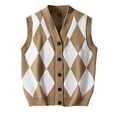 thumbnail image 1 of HaoXianJian Men's Sweater Waistcoat V-Neck Pullover Sweater Button Up Sleeveless Cardigan Sweater Slim Fitted Casual Argyle Sweater Waistcoat, 1 of 7