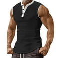 thumbnail image 1 of HaoXianJian Men's Tank Tops Sleeveless Button Down Sweatshirt Muscle Training Polyester Blouse Summer Beach Basic Tank T-Shirt Tops Work Tanks Going Out Tops Slim Fits S-3X, 1 of 2