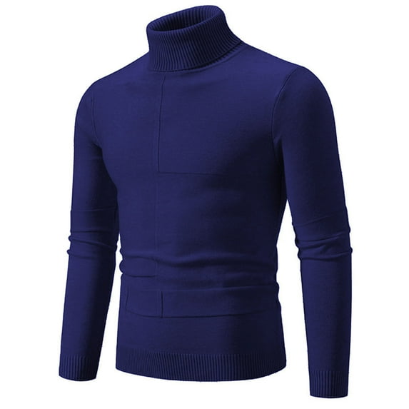 HaoXianJian Men's Turtle Neck Sweaters Lightweight Long Sleeve High Neck Pullover Basic Designed Solid Color Casual Turtleneck