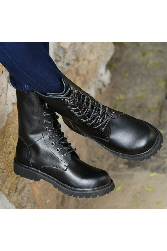 Men's Wingtip Toe Boots, Classic Style, Oxfords Lace Up Dress Shoes