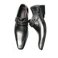 thumbnail image 1 of HaoXianJian Mens Dress Shoes Leather Shoes for Men Loafers Boats Dress Driving Classic Wingtip Oxfords Men Cushioned Density Footbed Tuxedo Shoes ronhide Black Work Office Business Shoes, 1 of 3
