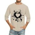thumbnail image 1 of HaoXianJian Mens Heart Print Graphic Tees 3/4 Sleeve Tops Casual T Shirt Loose Basic Shirts Plus Size 2X 3X 5X, 1 of 5