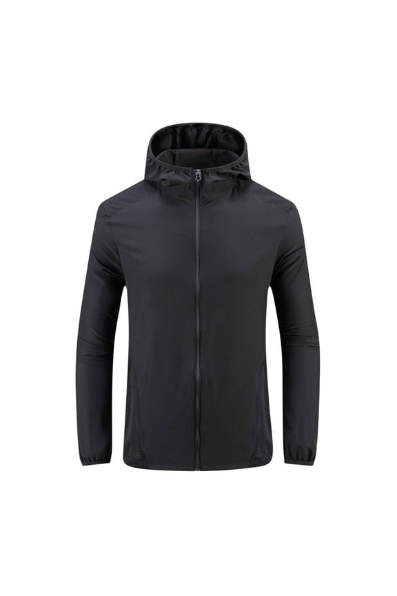 Mens Light Jacket Full Zip Sun Protection Hoodie Golf Long Sleeve Stretch Sun Shirts for Men Hiking Workout Fishing Work Fishing Outdoor Cool Shirts Going Out Top Plus Size M-5X