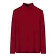 thumbnail image 1 of HaoXianJian Mens Mock Turtleneck Long Sleeve T-Shirts Solid Color Basic Slim Fitted Pullover Tees Casual Soft Comfort Big & Tall Shirts Casual T Shirts Lightweight Sweaters Size 2X 3X, 1 of 6
