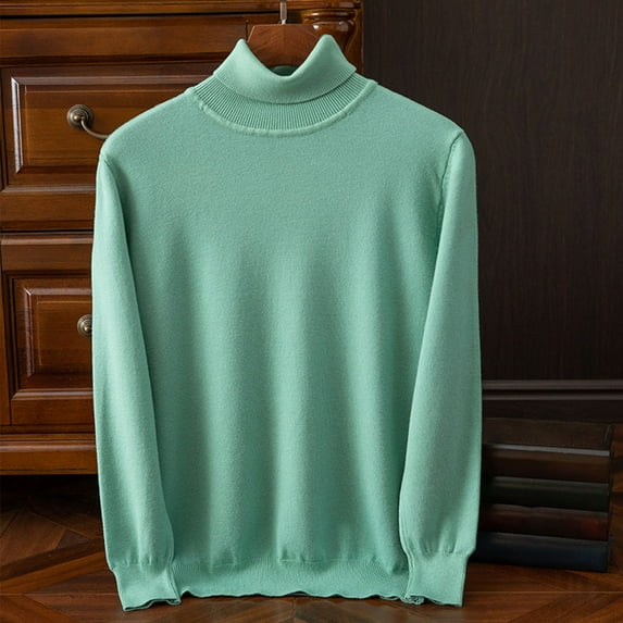 HaoXianJian Mens Mock Turtleneck Long Sleeve T-Shirts Solid Color Basic Slim Fitted Pullover Tees Casual Soft Comfort Big & Tall Shirts Casual T Shirts Lightweight Sweaters Size 2X 3X