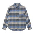 thumbnail image 1 of HaoXianJian Mens Plaid Shirt Long Sleeve Lightweight Shirt Jackets Causal Button Up Shirt Work Blouses Tops M-3X, 1 of 3