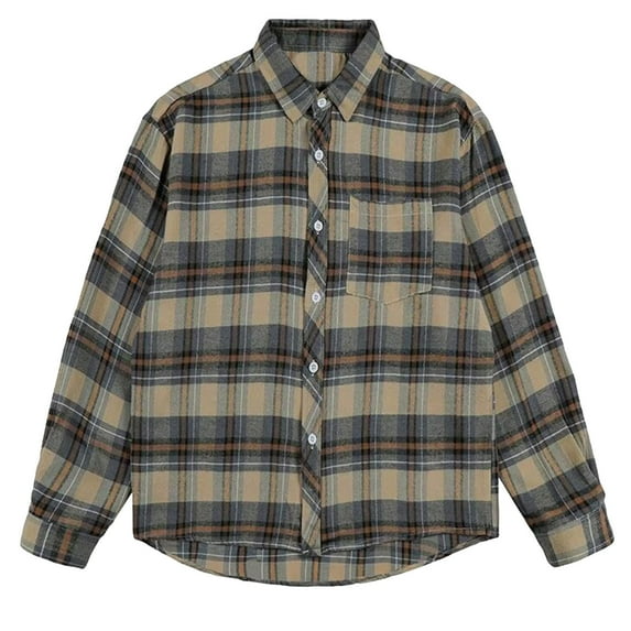 HaoXianJian Mens Plaid Shirt Long Sleeve Lightweight Shirt Jackets sual Button Up Shirt Work Blouses Tops M-3X