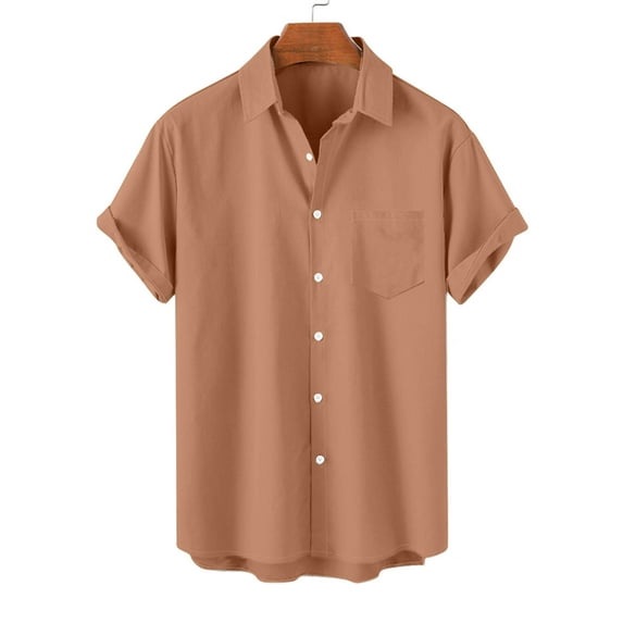 HaoXianJian Mens Shirts Short Sleeve Top Tees Button Up Casual V Neck Beach Tee Cocoanuts Print Summer Top Blouses for Men Loose Fits Hawaiian Shirt 2025 Plus Size Outfits