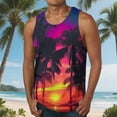 thumbnail image 1 of HaoXianJian Mens Sleeveless Tank Tops Workout Gym Shirts Hawaiian Print Palm Tree Vintage Style Beach Graphic T-Shirt Workout Tank Top Undershirts Plus Size S-4X, 1 of 5