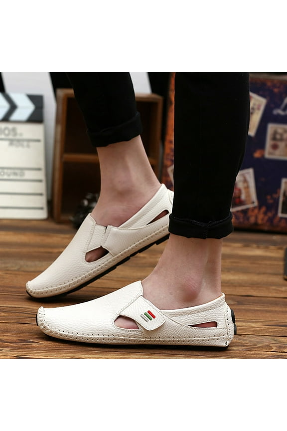 Mens Slip On Business Formal Classic Captoe Oxfords Dress Shoes for Men Big Size Wide Summer Breathable Walking Work Office Business Male Modern Leather Shoes for Men