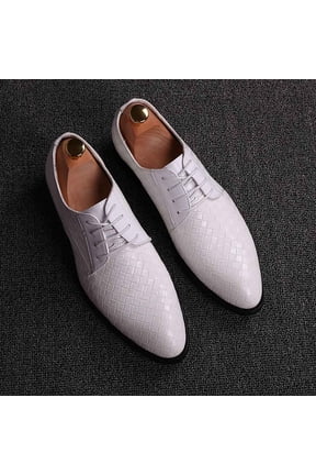 Mens Slip On Business Formal Classic Captoe Oxfords Dress Shoes for Men Big Size Wide Summer Breathable Walking Work Office Business Male Modern Leather Shoes for Men