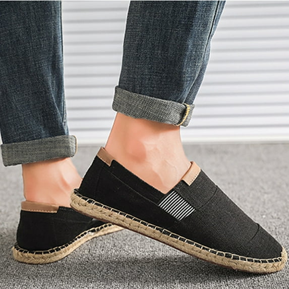 HaoXianJian Mens Slip On Shoes, Mens Boats Shoes with Arch Support, Canvas Loafers for Indoor & Outdoor Walking Slippers Shoes for Pain Relief Casual Comfortable Breathable Laceless