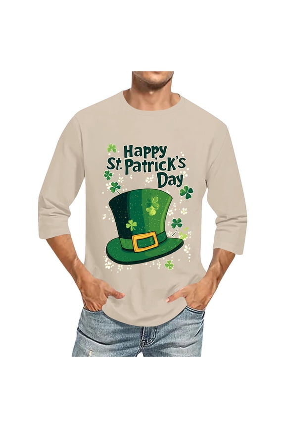 Mens St Patricks Day Shirt formal hat Print Irish Shamrock Paddy's Day Clothes Top Gifts Plus Size 2X 3X 5X