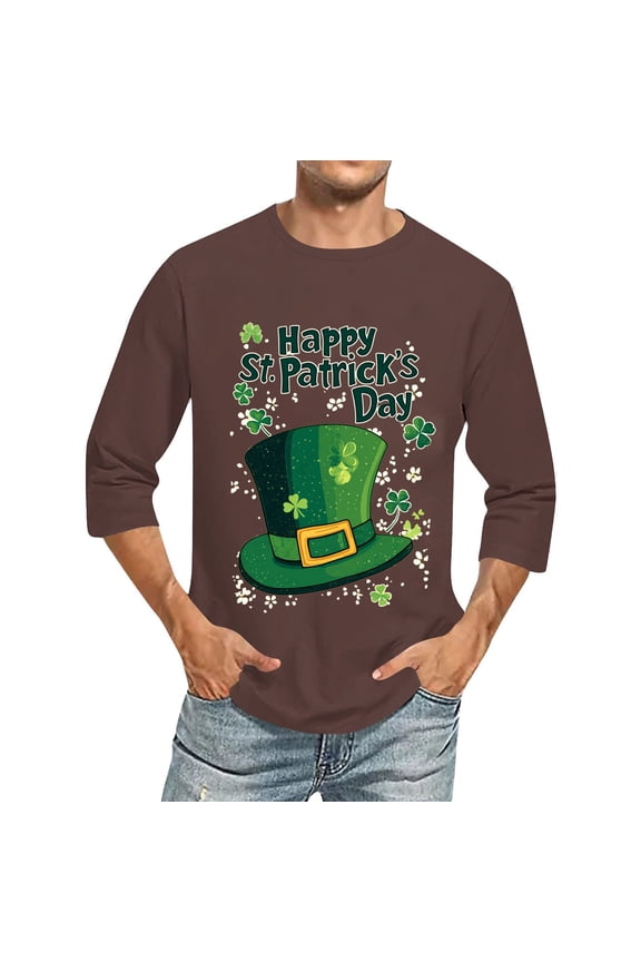 Mens St Patricks Day Shirt formal hat Print Irish Shamrock Paddy's Day Clothes Top Gifts Plus Size 2X 3X 5X