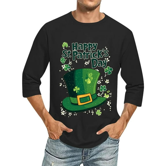 HaoXianJian Mens St Patricks Day Shirt formal hat Print Irish Shamrock Paddy's Day Clothes Top Gifts Plus Size 2X 3X 5X