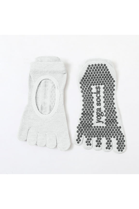 No Show Toe Socks For Women Cotton Low Cut Five Finger Socks Athletic Running Socks Non-Slip Ankle Socks