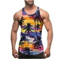 thumbnail image 1 of HaoXianJian Plus Size Mens Graphic Tank Tops Sleeveless Muscle Shirts Beach Hawaiian Coconuts Tree Patriotics Tank Tops Summer Mens Spaghetti Strap Tank Top Crew- Neck Going Out Tops S-4X, 1 of 4