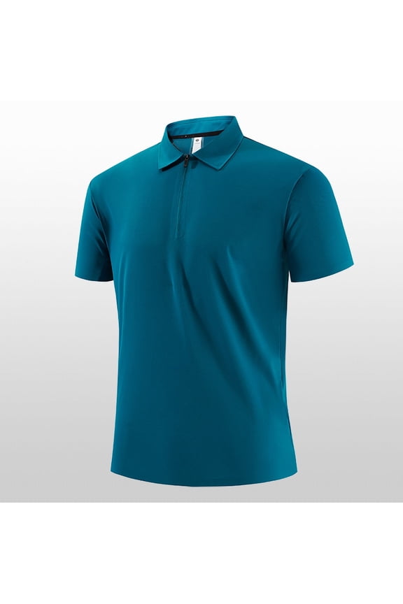 Plus Size Mens T Shirt Short Sleeve Collar Neck Quickly Dry Front Placket Shirts Breathable Basic Button UP T-Shirt Casual Lightweight Athletic Business Tee Top 4X 5X