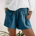 thumbnail image 1 of HaoXianJian Plus Size Shorts for women Comfy Casual Elastic Waist Short Solid Color Summer Beach Lightweight Short Pants Loungewear Summer Shorts 3X 4X, 1 of 6
