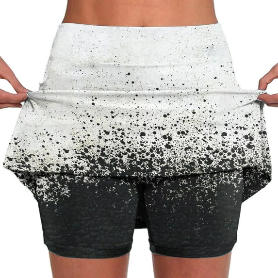 HaoXianJian Plus Size Women's Quickly Dry Tennis Skirts Golf Skorts Pockets Pleated Mini Skirt Athletic Liner Shorts Summer Clothes 3X 4X 5X