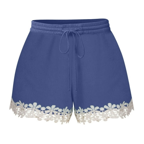 HaoXianJian Plus Size Women's Summer Casual Shorts Drawstring Waist Wide Leg Ruffle Tiered Shorts Summer Beach Lightweight Short Pants with Pockets 3X 4X 5X