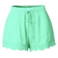 thumbnail image 1 of HaoXianJian Plus Size Women's Summer Casual Shorts Drawstring Waist Wide Leg Ruffle Tiered Shorts Summer Beach Lightweight Short Pants with Pockets 3X 4X 5X, 1 of 5