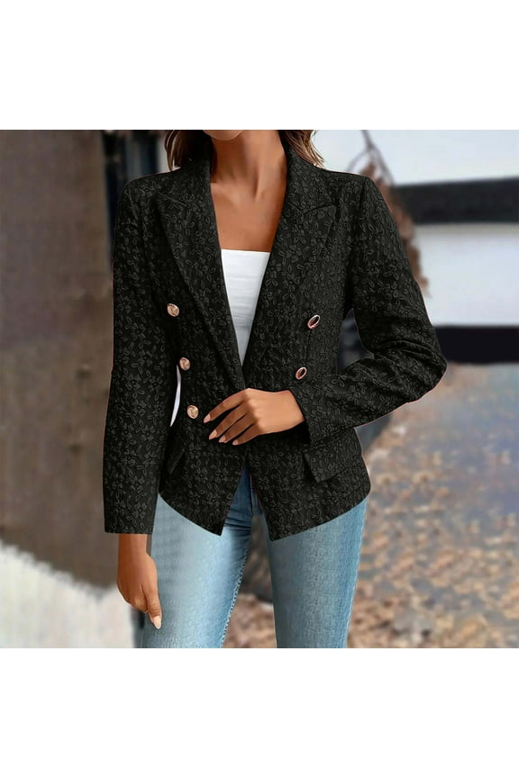 Print Dressy Blazers for Women Slim Fits Spring Jackets 2025 Long Sleeve Lapel Dressy Tops for Women Business Blouses Button Outfits Office Work Suit Casual Blazer S-2X