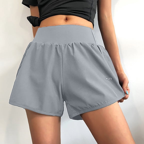 HaoXianJian Quickly Dry Shorts for women High Waisted Short with Pockets 2 in 1 Loose Fits Shorts for Women Summer Shorts Casual