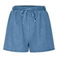 thumbnail image 1 of HaoXianJian Shorts for Women Jean Shorts Casual Drawtring Elastic Waist Denim Shorts Hot Pants Summer Short Basic Jean Shorts Clubwear Jeans Short S-2X, 1 of 7