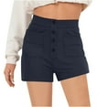 thumbnail image 1 of HaoXianJian Shorts Womens High Waisted with Patch Pockets Trendy Button Casual Summer Stretchy hort Hot Pants, 1 of 5