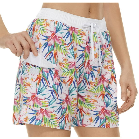 HaoXianJian Shorts for Women Wide Leg Shorts Elastic Waist Striped Print High Waisted Shorts with Pocket 2025 Summer Lightweight Casual Short Pant