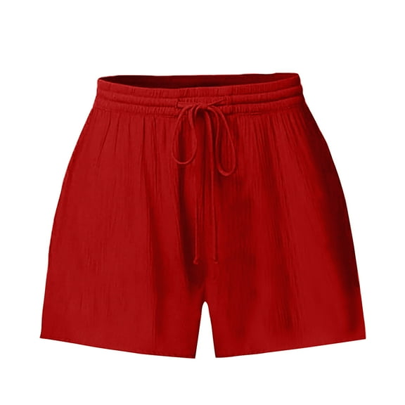 HaoXianJian Shorts for women Comfy Casual Drawstring Elastic Waist Short Solid Color Summer Beach Lightweight Short Pants Loungewear Summer Shorts