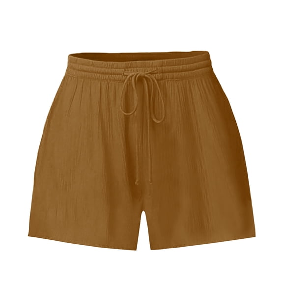 HaoXianJian Shorts for women Comfy Casual Drawstring Elastic Waist Short Solid Color Summer Beach Lightweight Short Pants Loungewear Summer Shorts