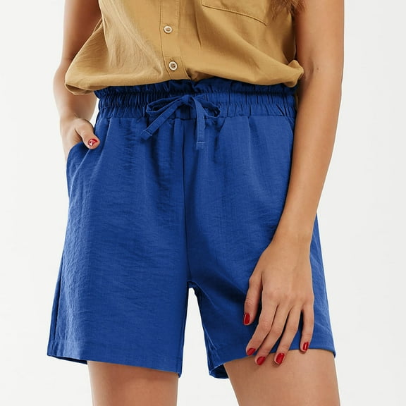 HaoXianJian Shorts for women Comfy Casual Elastic Waist Short Solid Color Summer Beach Lightweight Short Pants Loungewear Summer Shorts