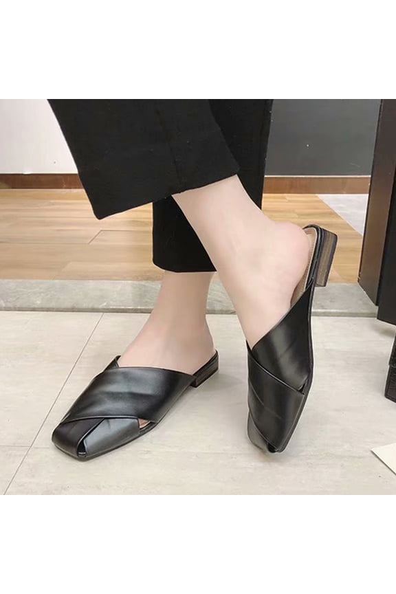 Slip On Mules & Clogs for Womens Light Flat Sandals Close Back Shoes One Steps Flat Bottom Shoes Comfortable Walking Shoes Breathable Slippers Closed Toe Slides