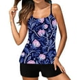 thumbnail image 1 of HaoXianJian Summer Womens Tankinis Bathing Suits Swimsuits for Women Floral Print 2 Piece Bathing Suits Long Torso Tank Tops Modest Loose Fits Strap Crew Neck Swimwear with Shorts S-2X, 1 of 3