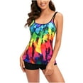 thumbnail image 1 of HaoXianJian Two Piece Swimsuits Swimdress for Women Bathing Suits Print Tank Top Swimwear with Shorts Plus Size 3X 4X 5X, 1 of 7