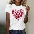 thumbnail image 1 of HaoXianJian Valentine's Day Shirt for Women Casual Girl Friend Gift T Shirt Cute Love Heart Graphic Tees Short Sleeve Tshirt Top Size S-3X, 1 of 4