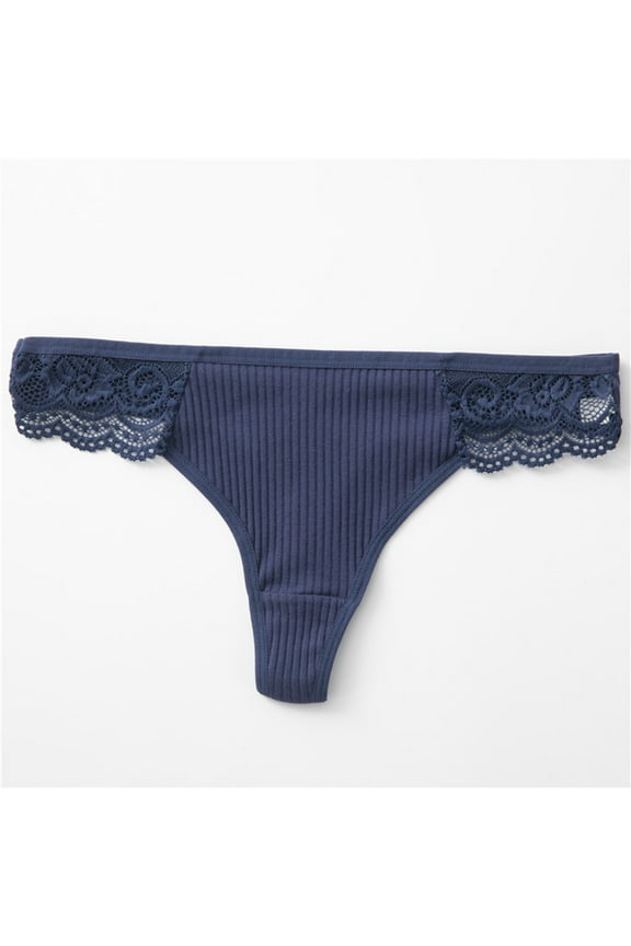 Women Underwear Low Waist Thongs Side with Lace Breathable Stretch Underpants