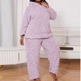 thumbnail image 1 of HaoXianJian Women's Fuzzy Fleece Loose Pajamas Sets Loungewear Long Sleeve Casual Hoodies 2 Piece Plus Size XL-5XL, 1 of 9
