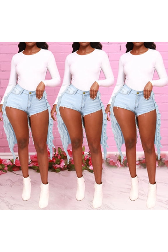Women's Jean Shorts Casual HIght Waist Stretch Denim Shorts Cutout, Hot Pants Cut Off Ripped Nightclub Beach Shorts Party Clubwear Hot Pants